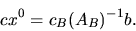 \begin{displaymath}cx^0 = c_B(A_B)^{-1}b.\end{displaymath}